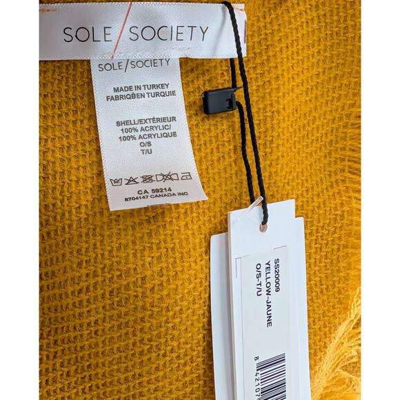 Sole Society Yellow Knit Scarf With Fringe - Picture 4 of 7